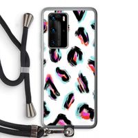 Cheetah color: Huawei P40 Pro Transparant Hoesje met koord
