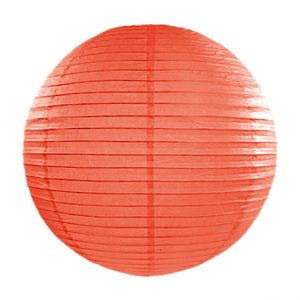 Luxe bol vorm lampion oranje 35 cm   -