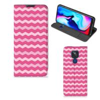 Motorola Moto G9 Play | Hoesje met Magneet | Waves Pink