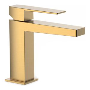 Wastafelkraan Tres Slim | Opbouw | Mengkraan | Standaard model | 1-hendel | Vierkant | Goud mat