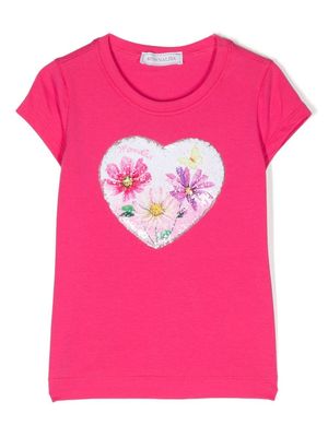 Monnalisa t-shirt brodé de sequins - Rose