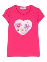 Monnalisa t-shirt brodé de sequins - Rose