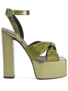 Giuseppe Zanotti sandales Souree à ornements en cristal 150 mm - Vert