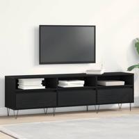 TV-kast met lade Zwart Eiken 150 x 30 x 44,5 cm Bewerkt hout