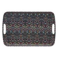 5Five Design dienblad van melamine - 47 x 30 x 2 cm - flowers print antraciet