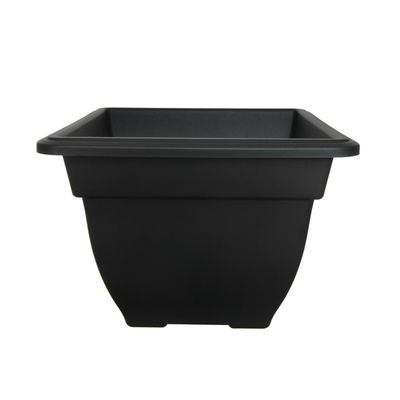Buiten plantenpot/bloempot/planter - zwart - kunststof - L38 x B38 x H28 cm Buiten plantenpot/bloempot/planter - zwart - kunststof - L38 x B38 x H28 cm