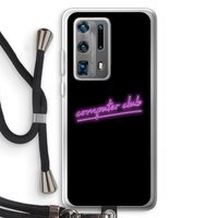 Vice Black: Huawei P40 Pro Plus Transparant Hoesje met koord