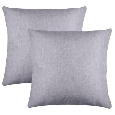 Stof Textile sierkussen Bea - 2x - lichtgrijs - 50 x 50 cm - bank kussens - polyester