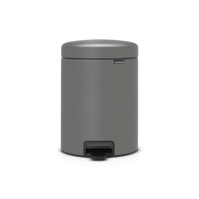 Brabantia NewIcon Pedaalemmer - 5 liter - kunststof binnenemmer - mineral concrete grey 126284