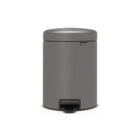Brabantia NewIcon Pedaalemmer - 5 liter - kunststof binnenemmer - mineral concrete grey 126284