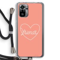 Friends heart: Xiaomi Redmi Note 10S Transparant Hoesje met koord