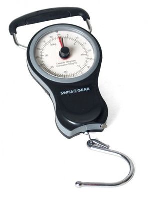 Gerimport bagageweegschaal tot 38 kg 14 cm staal zwart/grijs Gerimport bagageweegschaal tot 38 kg 14 cm staal zwart/grijs