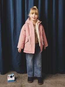 Parka met capuchon 3 in 1 meisjes parka + gewatteerde jas rozenhout