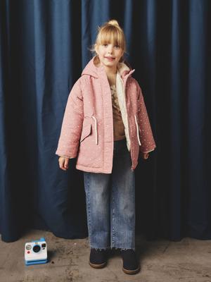 Parka met capuchon 3 in 1 meisjes parka + gewatteerde jas rozenhout