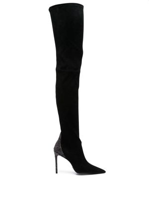Stuart Weitzman cuissardes Ultrastuart Royale 100 mm en daim - Noir
