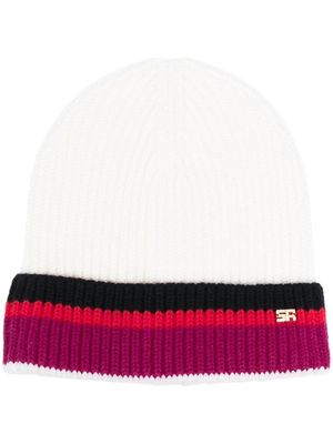 Sonia Rykiel bonnet nervuré à plaque logo - Tons neutres