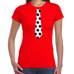 Rood supporter t-shirt voetbal stropdas EK/ WK voor dames