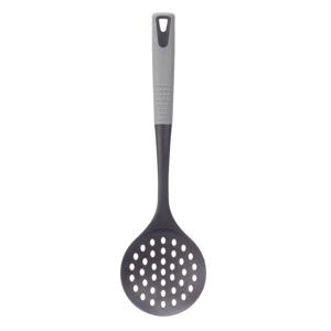 Kook/keuken gerei - schuimspaan lepel - zwart/grijs - kunststof - 35 cm