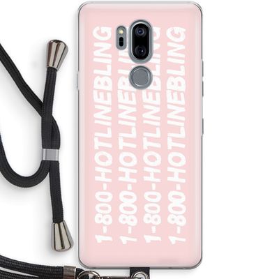 Hotline bling pink: LG G7 Thinq Transparant Hoesje met koord