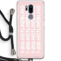 Hotline bling pink: LG G7 Thinq Transparant Hoesje met koord