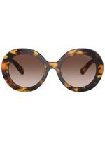 Miu Miu Eyewear lunettes de soleil rondes à effet écailles de tortue - Vert - thumbnail