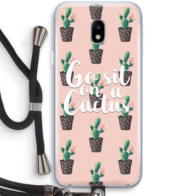 Cactus quote: Samsung Galaxy J3 (2017) Transparant Hoesje met koord