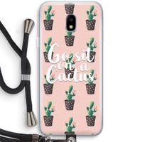 Cactus quote: Samsung Galaxy J3 (2017) Transparant Hoesje met koord