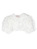 La Stupenderia cardigan à appliqués fleurs - Blanc