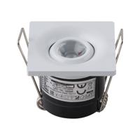 LED Inbouw Vierkante Veranda Spot 1W - Natuurlijk Wit 4200K - Mat Wit