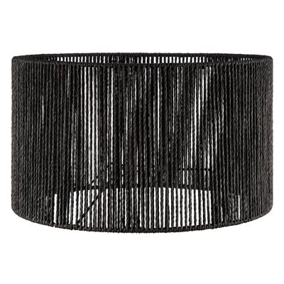 Papieren Woven Lampenkap - Cilindrisch - Black - Moderne stijl - ø40 x 22 cm - E27 fitting - Voor Staand Lamp - Ontworpen voor woonkamer en eetkamer