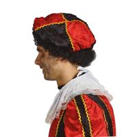 Pieten verkleed baret/muts/pet - rood/zwart - voor volwassenen Pieten verkleed baret/muts/pet - rood/zwart - voor volwassenen