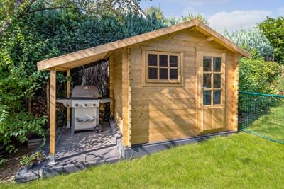 Blokhut - Tuinhuis Lars | 28 mm | vuren honinggeel geïmpregneerd