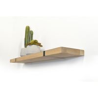 Looox Wooden Wall Shelf Solo 60cm, eiken old grey, ophanging mat zwart - thumbnail