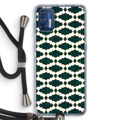 Moroccan tiles: Motorola Moto G9 Plus Transparant Hoesje met koord