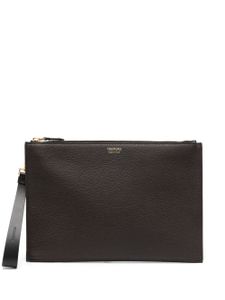 TOM FORD pochette à logo imprimé - Marron
