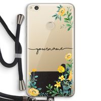 Gele bloemen: Huawei Ascend P8 Lite (2017) Transparant Hoesje met koord