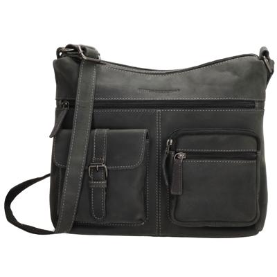 Hide & Stitches Idaho Cross body Shoulder bag-Black