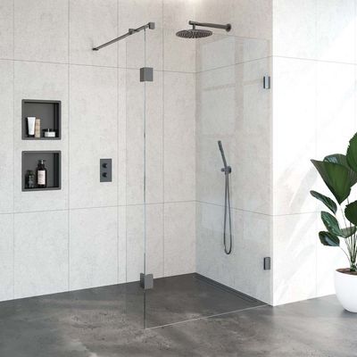 Inloopdouche Compleet Just Creating Profielloos 110/30 cm Gunmetal Sanitop