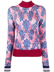 Versace Jeans Couture pull col-montant à logo imprimé - Rose