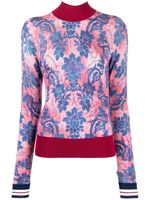 Versace Jeans Couture pull col-montant à logo imprimé - Rose