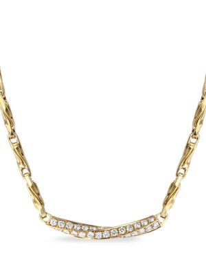 Bvlgari Pre-Owned collier Fancy Twisted Link en or 18ct pavé de diamants (années 1980)