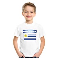 T-shirt met Uruguayaanse vlag wit kinderen - thumbnail