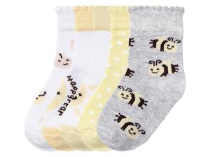 lupilu 5 paar baby sokken (11/14, Wit/geel/grijs)
