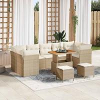Tuinbankenset 10 pcs Beige poly rattan