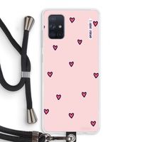 Hartjes: Samsung Galaxy A71 Transparant Hoesje met koord