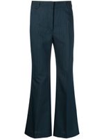 Stella McCartney pantalon évasé à rayures - Bleu