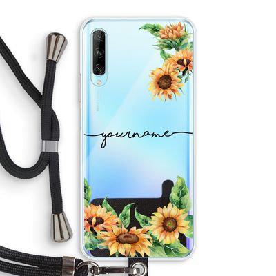 Zonnebloemen: Huawei P Smart Pro Transparant Hoesje met koord