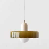 Bauhaus Hanglamp Van Gekleurd Glas - thumbnail