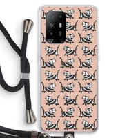 Zwarte poes: Oppo A95 5G Transparant Hoesje met koord