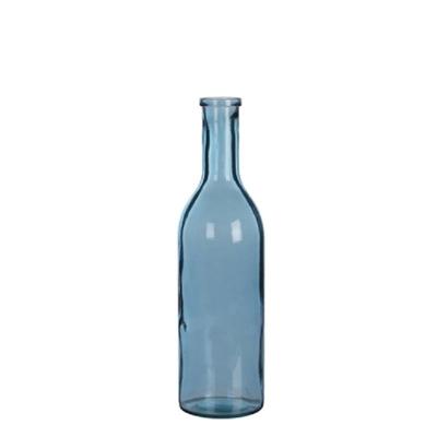 Mica Decorations Rioja Fles Vaas - 50 x 15 cm - Gerecycled Glas - Blauw